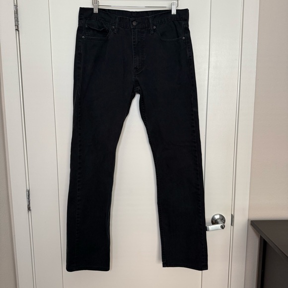 Levis 513 Jeans Mens 34x34 Black Straight Leg Denim Stretch Comfort Classic - Picture 1 of 13